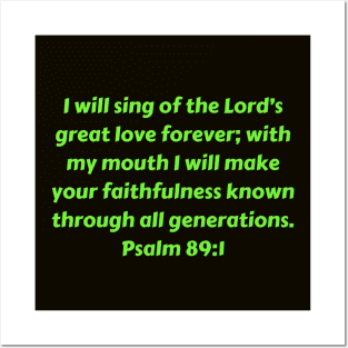 Bible Verse Psalm 89:1 Posters and Art